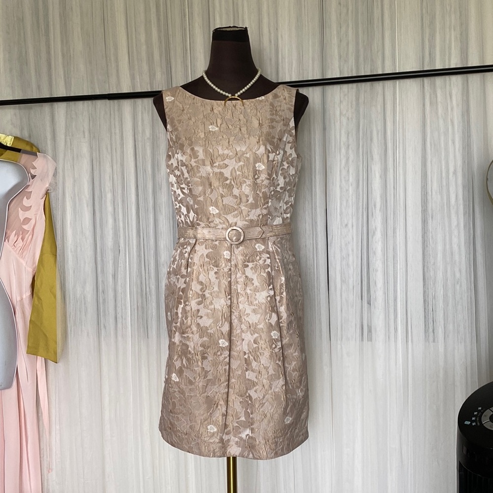 Eliza J Cream Sheath Midi Dress for Cocktail